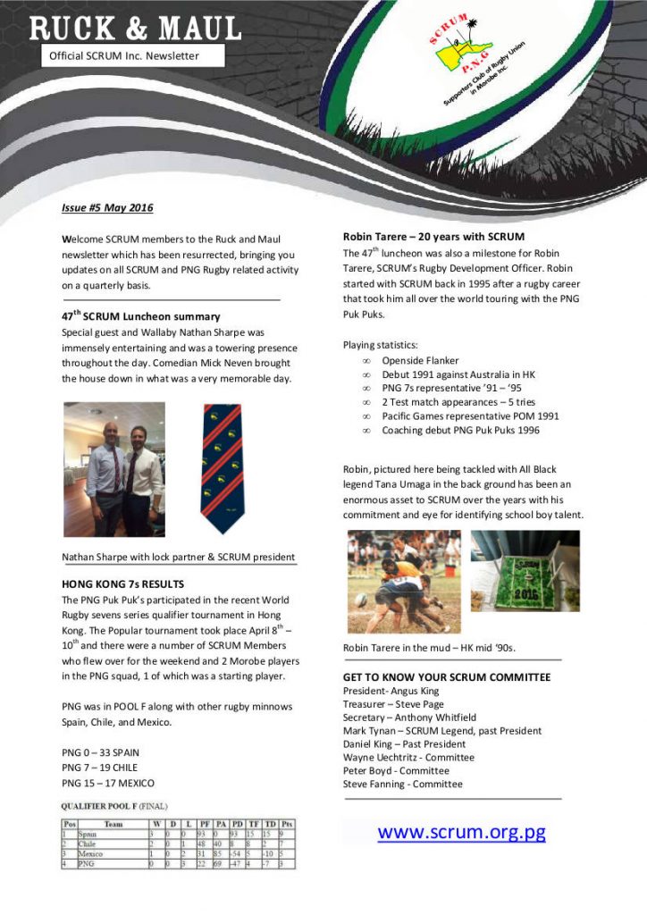 Ruck and Maul Newsletter Issue #5